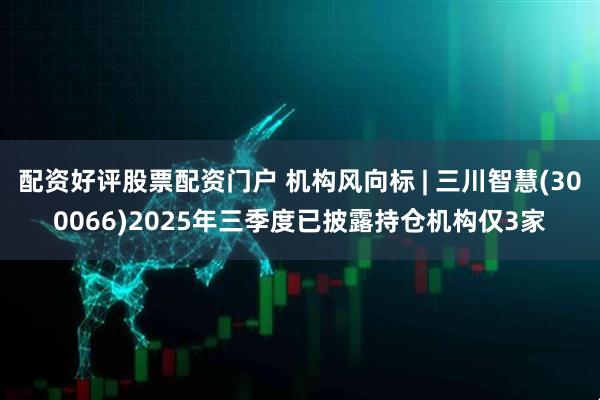配资好评股票配资门户 机构风向标 | 三川智慧(300066)2025年三季度已披露持仓机构仅3家