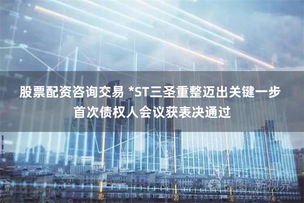 股票配资咨询交易 *ST三圣重整迈出关键一步 首次债权人会议获表决通过